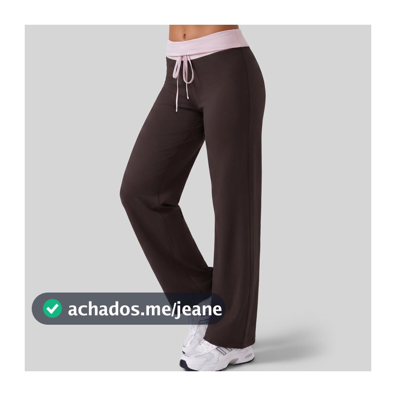 Juyitang solto cordão cintura alta calças retas mulheres verão Casual contraste cor calças esportivas elástico mais magr