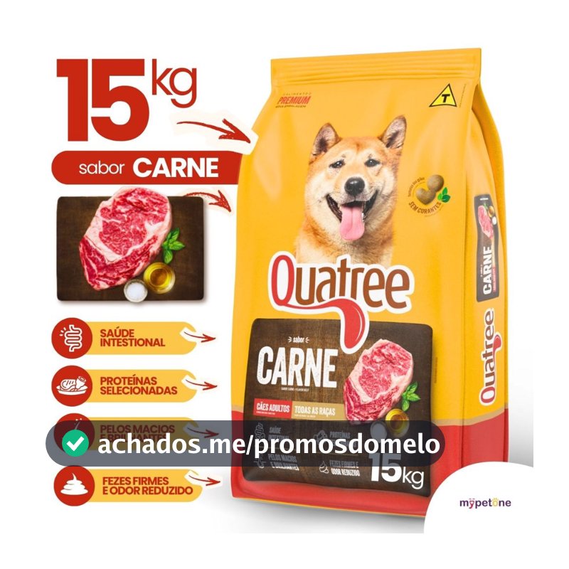 Ração Quatree Gourmet Cães Adultos Carne - 15Kg