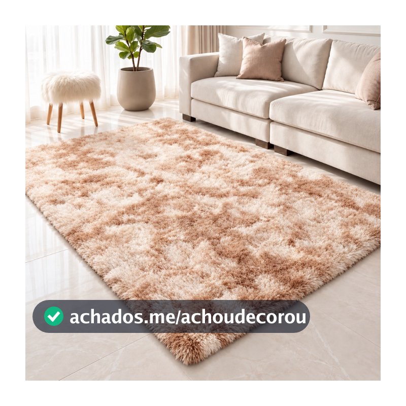 Tapete Sala 1,50x1,00 Peludo 4 Cm De Altura Shaggy Promoção