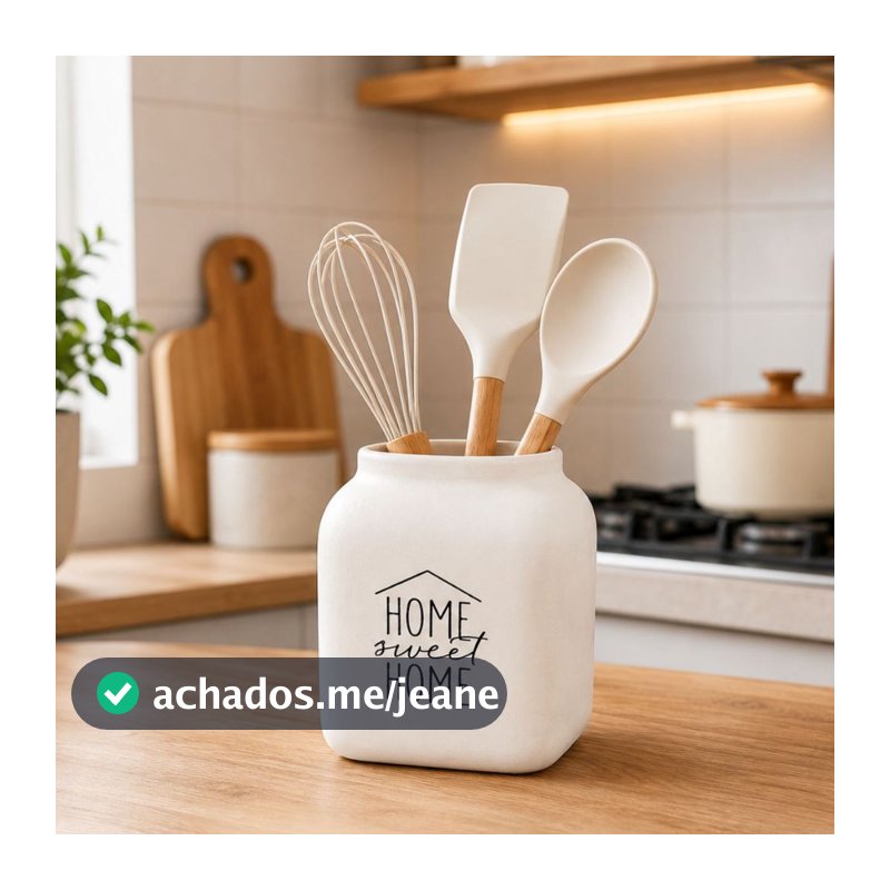 Porta Talheres Utensílios Cerâmico Organizador Casa Cozinha Enfeite