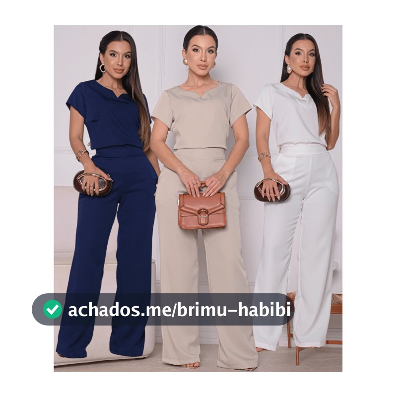 Conjunto feminino Alfaiataria Calça mais Blusa Manga Premium