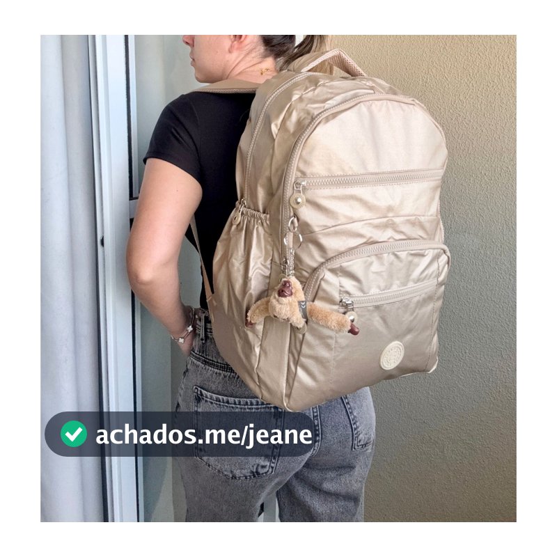 Mochila Grande Cores Metálicas Com Chaveiro Faculdade e escolar Viagem e Maternidade