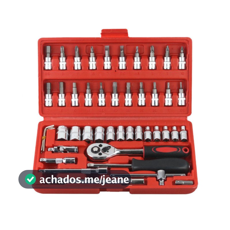 Kit 46 Peças Chave Catraca Jogo Soquetes Allen Torx Ferramentas Profissional Completo