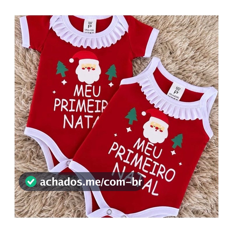 Kit de Roupa de Bebê Natal Body Temático Menina e menino kit 2 Peças