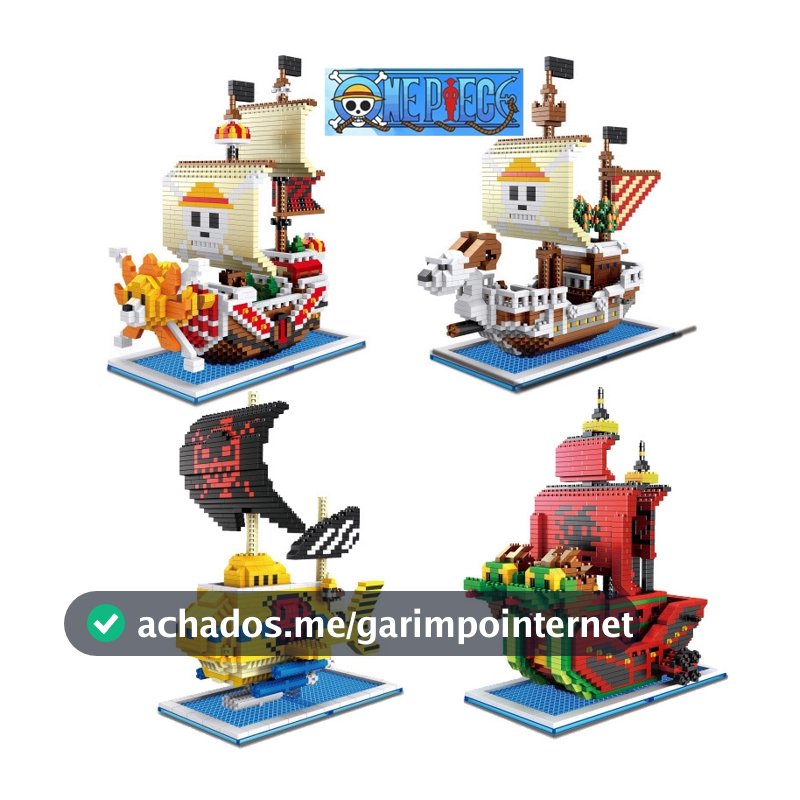 Compatibilidade Lego Partículas Blocos Brinquedos ONE PIECE One Piece Sonny , Wanli Sunshine , Lufei Qiaoba Versão Infantil Pirate Ship Puzzles Brinquedo educativo Presente de mesa ornamentos para meninos e meninas