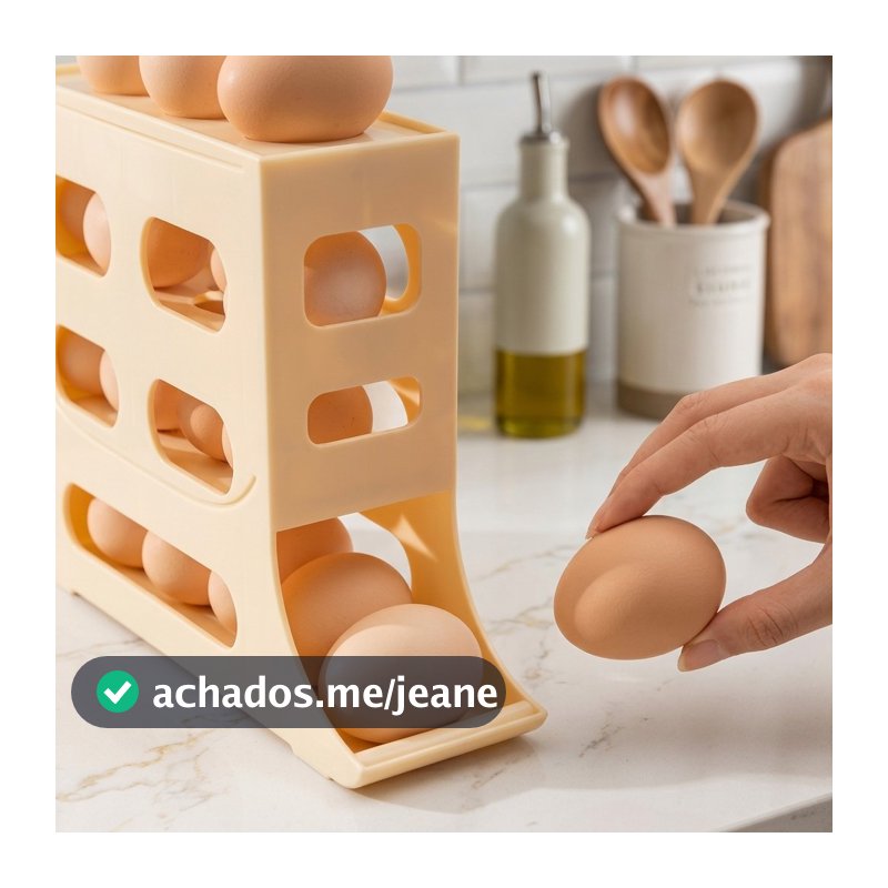 Suporte De Ovos Para Geladeira 4 Andares Rolante Plastico Facil Limpeza Organizador Cozinha