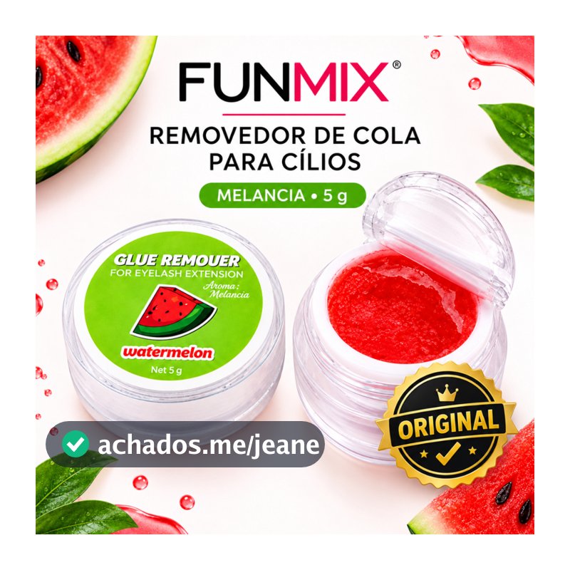 Removedor De Cola Para Extensão de Cilios Funmix 5g Creme Sabor Frutas