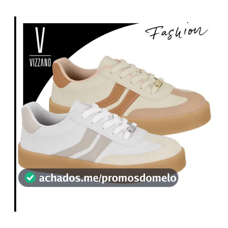 Tênis Vizzano Flatform Feminino Retrô Casual Solado Gomado Confortável