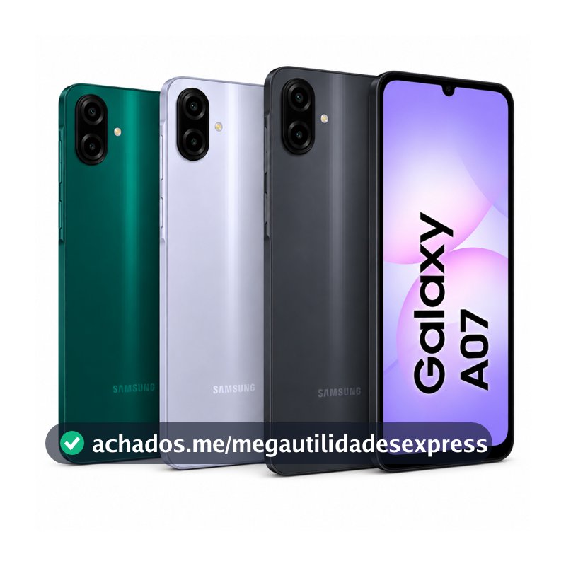 Celular Samsung Galaxy A07 128GB, 4GB, Câm. 50MP, Tela 6.7"