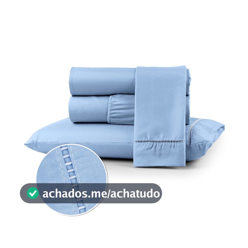 Jogo de Lençol 400 Fios Extra Macio c/ Fronhas Ponto Palito Berço Solteiro Casal Queen King 02 e 03 Peças