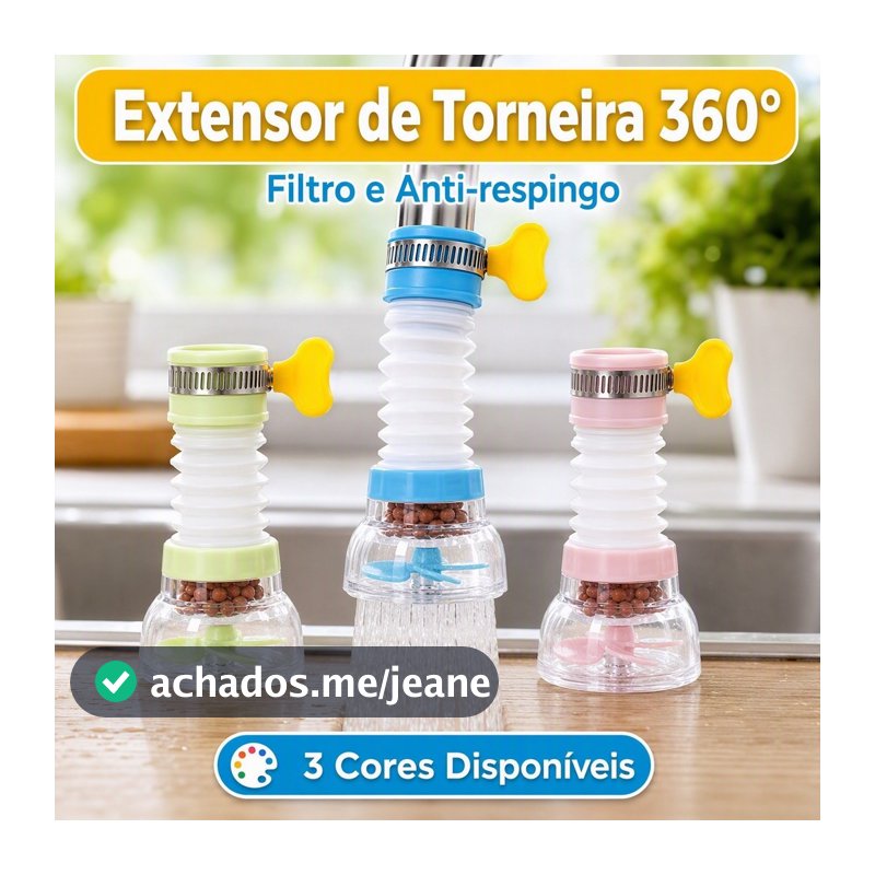 Kit 3 Torneira De Água Chuveirinho Arejador Para Torneira Cozinha Retrátil Giratória 360° Casa Promoção