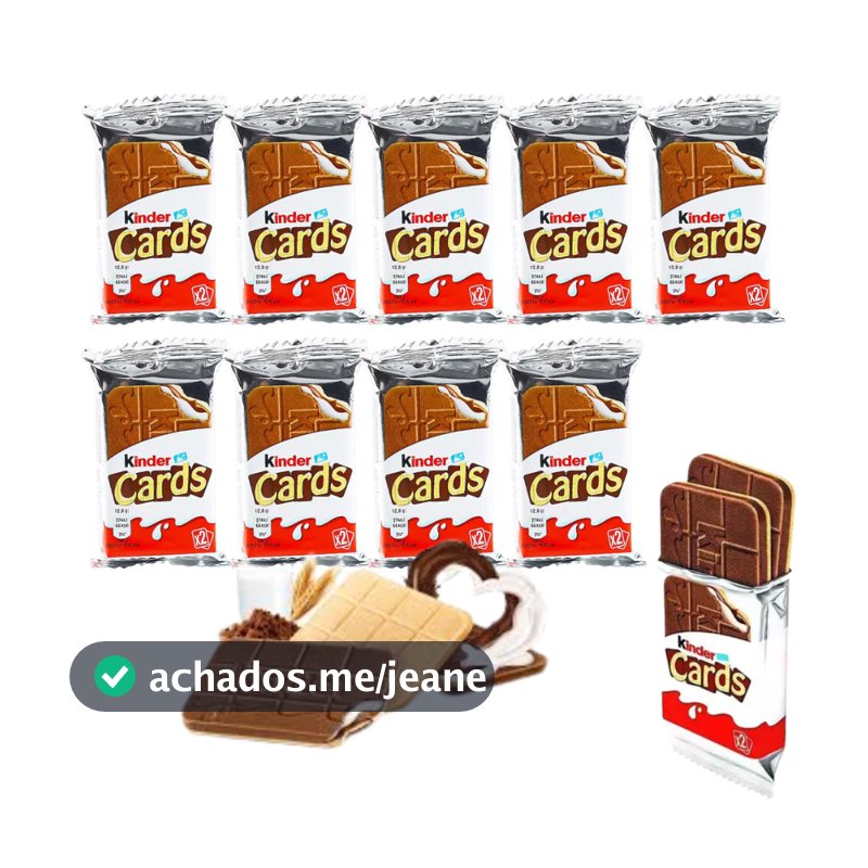 10 Kinder Cards Bolacha Com Recheio Kinder Avulso Importado