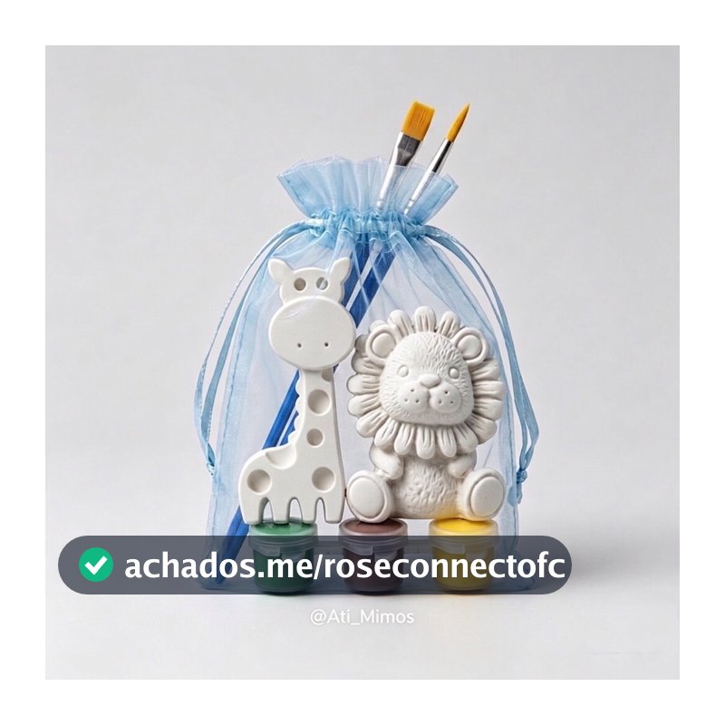 Kit Pintura Infantil Lembrancinha Personalizada - Gesso de Alta Qualidade - Safari