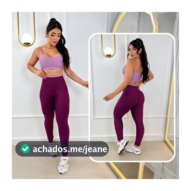 Conjunto de malhar academia feminino calça leggin e top curto roupa feminina suplex Premium moda