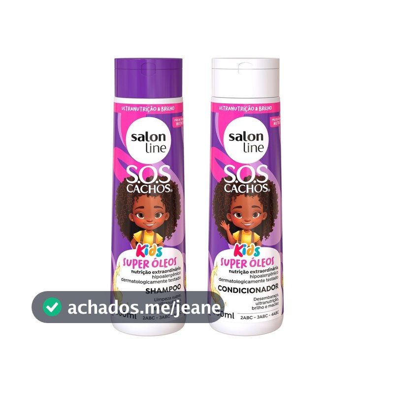 Kit Shampoo e Condicionador SOS Cachos Kids Super Óleos