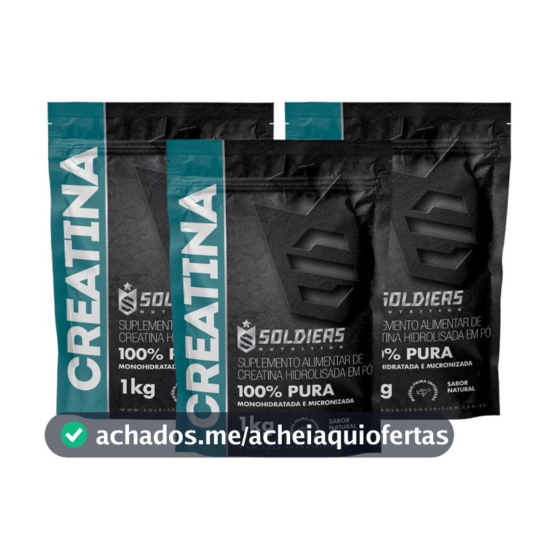 Kit 3kg Creatina Monohidratada 100% Pura - Soldiers Nutrition