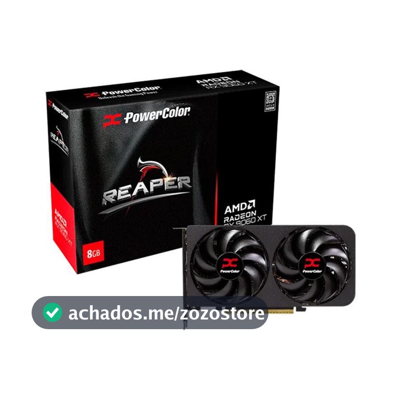 Placa de Video PowerColor Radeon RX 9060 XT Reaper, 8GB, GDDR6, 128-bit, RX9060XT-8G-A