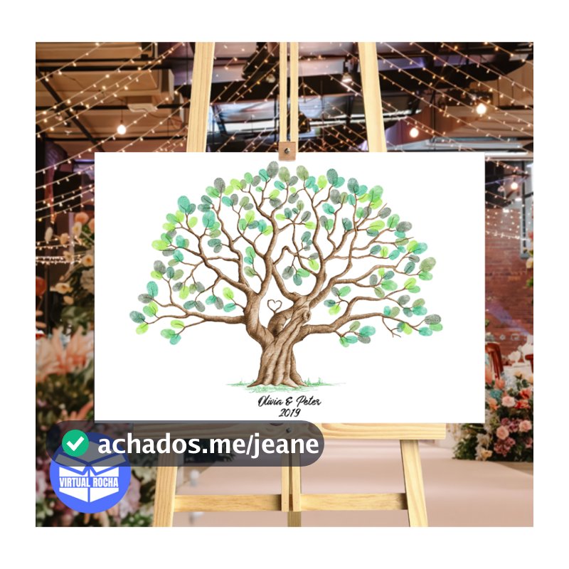 Quadro Placa Recepção De Casamento Árvore Digitais Mdf
