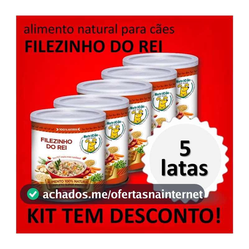 Kit Delícia Ração Úmida NutriCão Pet Food para Cães Filezinho do Rei Alimento Natural