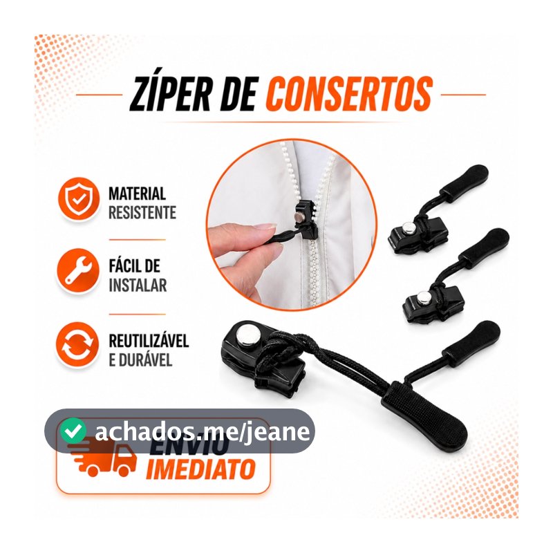 Zíper de Conserto Universal e Reparo Instantâneo Sem Costura Prático Para Bolsa Mochila Malas