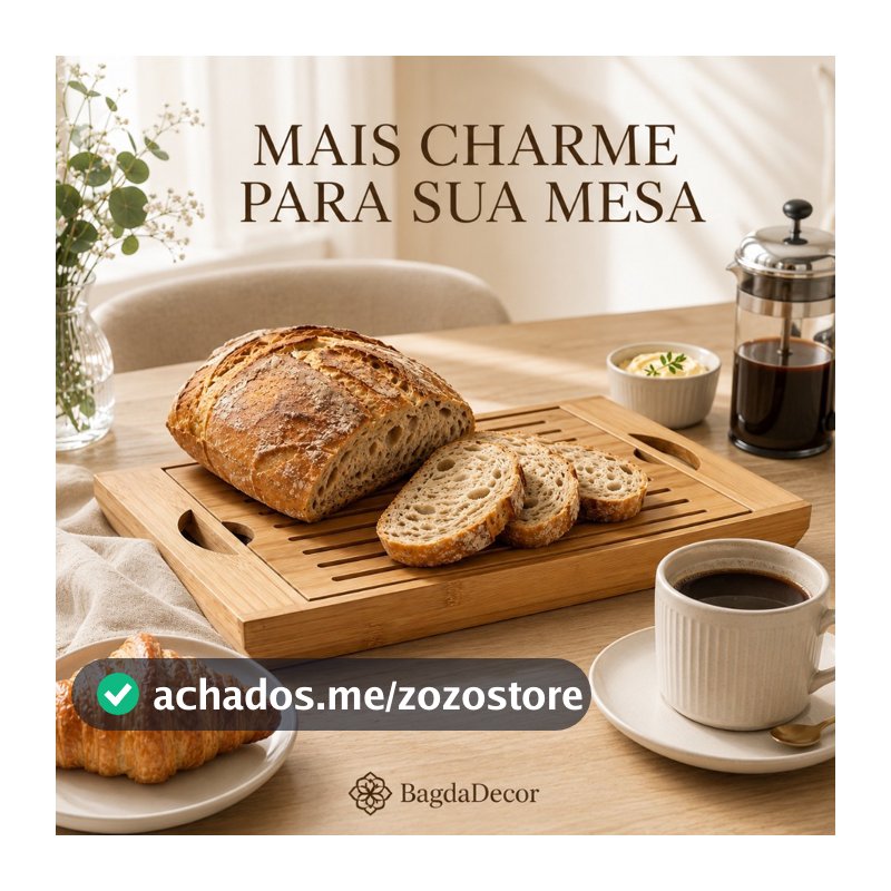 Tábua Migalheira Bambu 36cm 🍞 Corte de Pães, Servir Petiscos e Bandeja Multiuso Premium