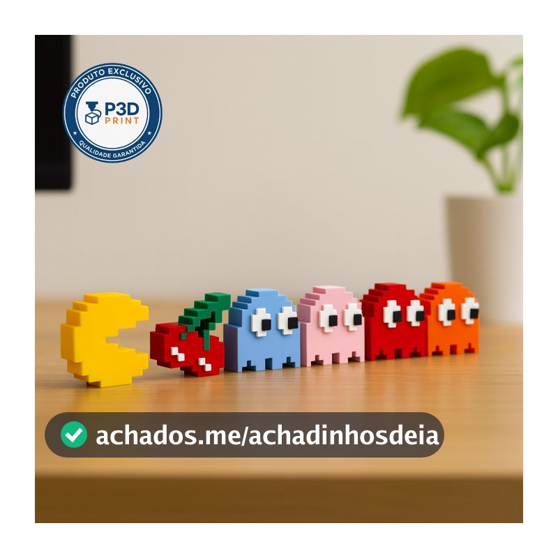 Kit Pac-man 6 em 1 Decoração Clássico Geek Alta Qualidade Nostalgia - Envio Imediato