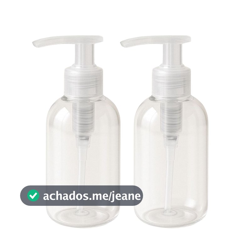 Frascos Pet 100ml Com Válvula Pump Sabonete Transparente , Creme , Álcool em Gel - Kit 30 Unidades