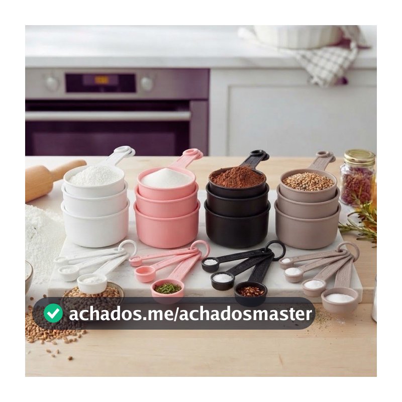 Kit Medidor Colher ou Xicara para Geladinho Receitas Bolos Massas Confeitaria