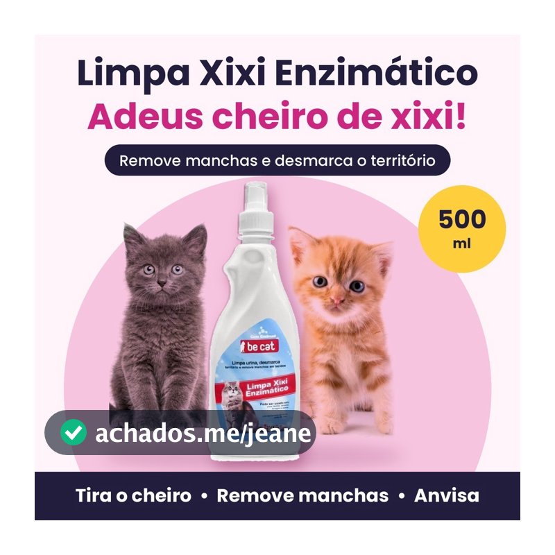 Removedor de Urina Limpa Xixi Enzimático para Gatos 500ml Tira Cheiro e Mancha Desmarca Território Be Cat