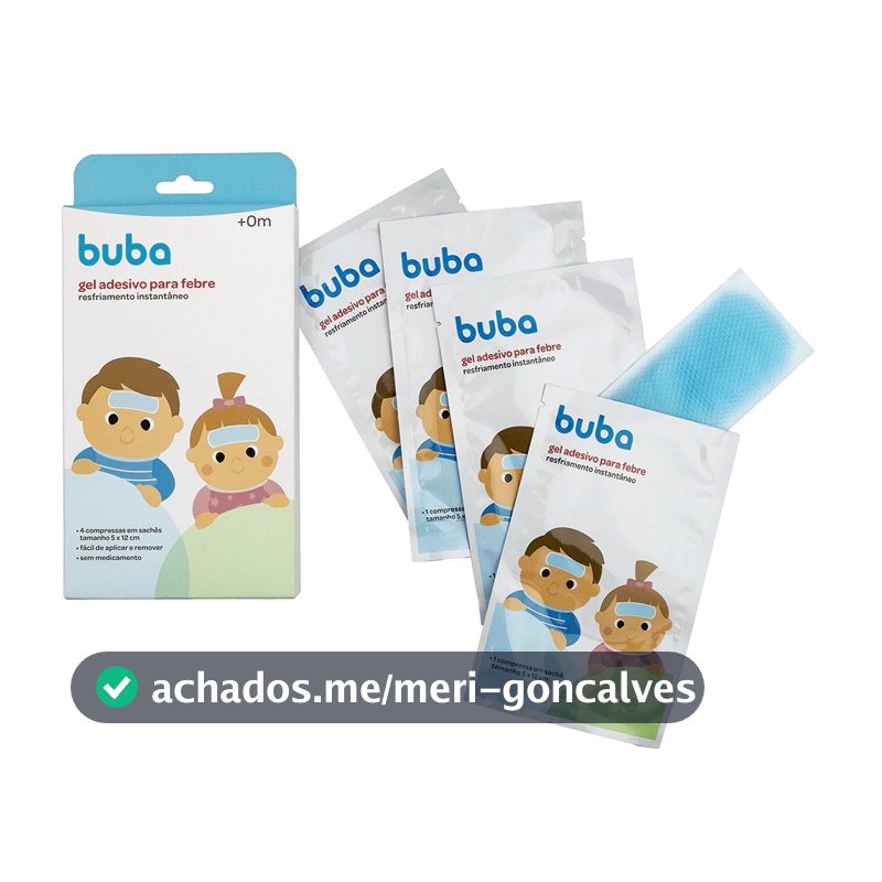 Kit 4 Compressa Em Gel Buba Para aliviar a febre Compressa refrescante buba