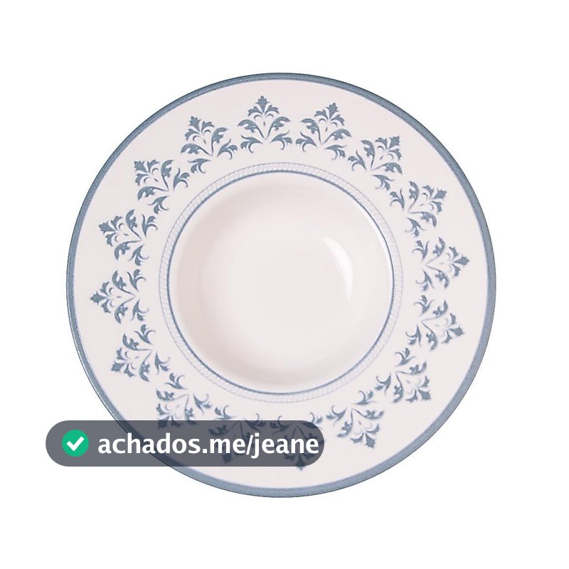 Prato para Risoto 28cm Azul Cerâmica Porto Wolff para Massas Saladas Carnes Mesa Posta Jantar Almoço Eventos Restaurante