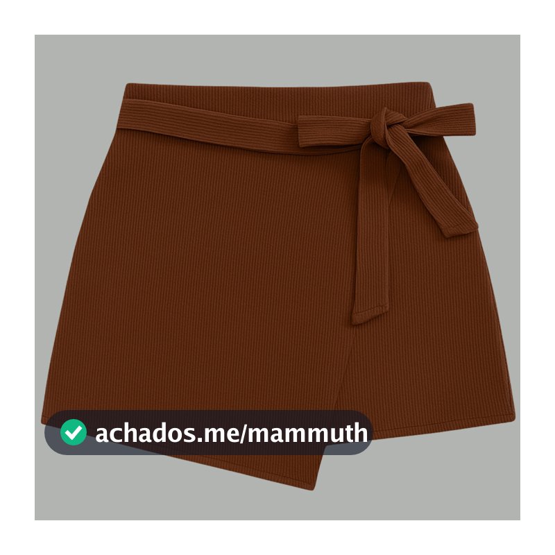 Short Saia Feminino Laço Frontal Detalhe Assimetrico Cintura Alta