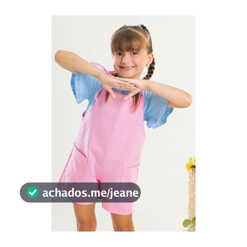 Jardineira Infantil Menina - Ajuste em Laços