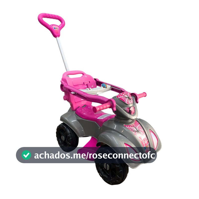 Quadriciclo Spider Girl Menina 1 a 3 anos até 30Kg Carro Passeio - Reforçado e com Ajustes - Inmetro