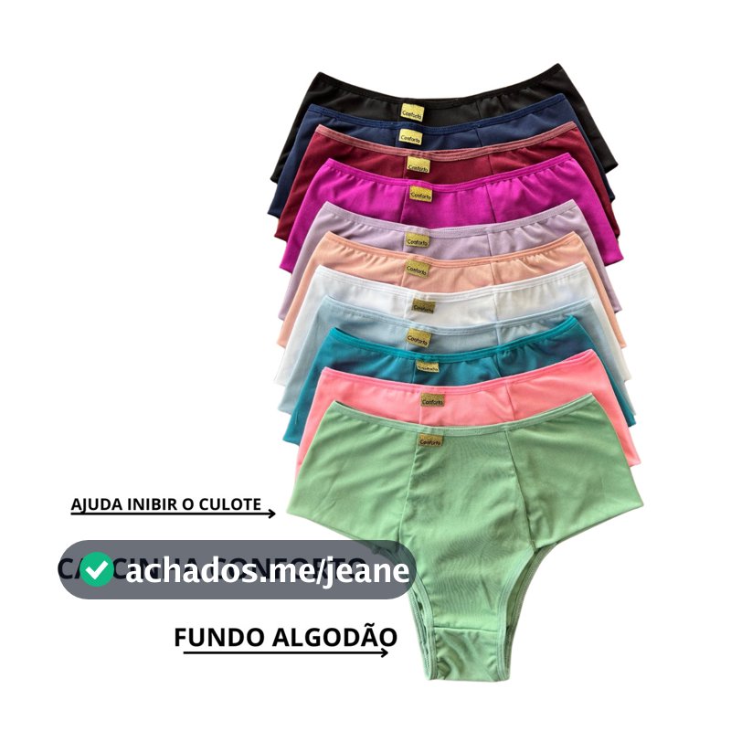 KIT Calcinha Calçola Cintura Alta Microfibra Lisa Redutora Luxo Lateral Larga Conforto Lingerie