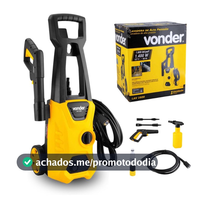 Lavadora De Alta Pressão Vonder C/ Rodas, 1.600 lbf/pol² 1400w Super Potente - Original Vonder