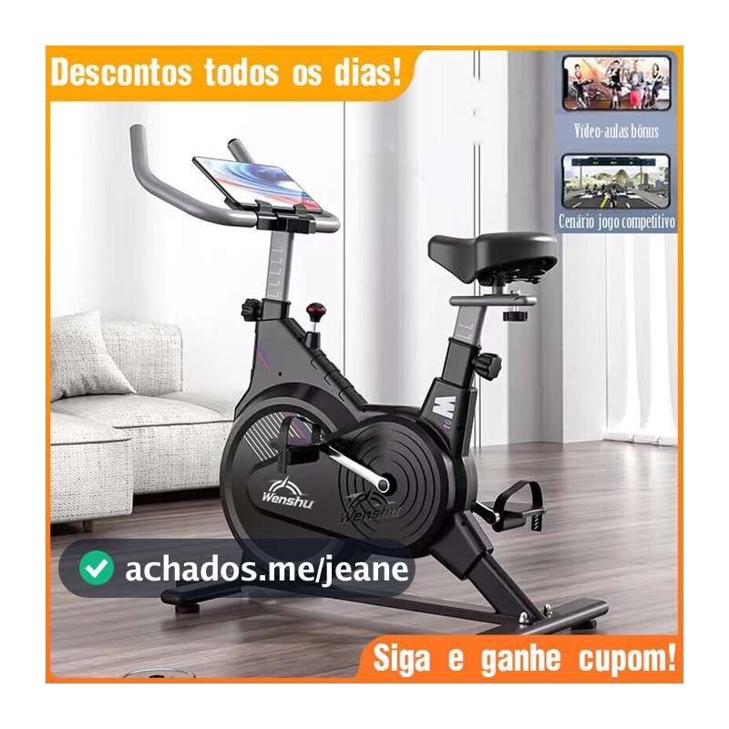 Bicicleta Fitness Ergométrica Silenciosa para Apartamento –Ajustável e Estável para Treino em Casa