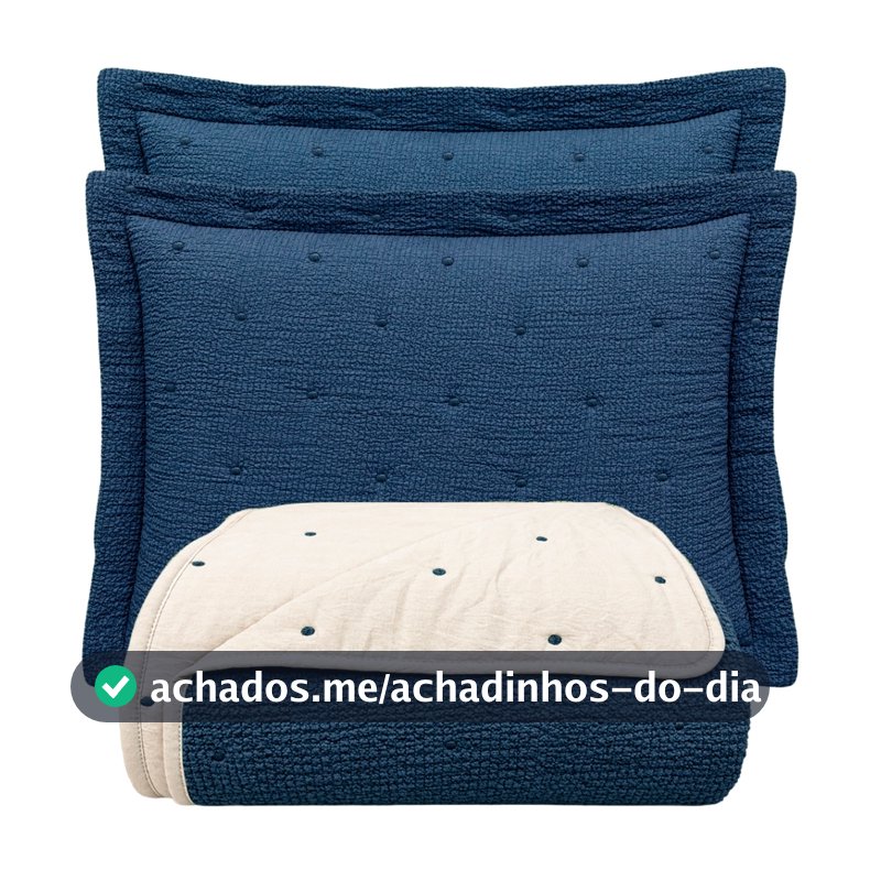Kit Cobre Leito Percal 300 Fios Dupla Face Textura Clássico 3 Peças