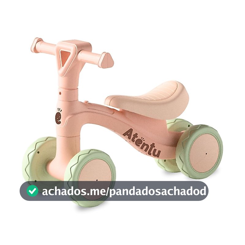 Bicicleta de Equilíbrio Infantil Sem Pedal Andador 4 Rodas Bebê Criança