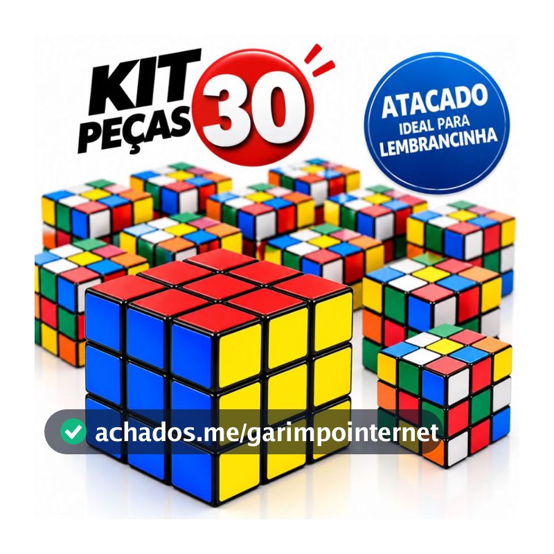 Kit 30 Cubo Mágico Clássico 5x5 cm Brinquedo Educativo para Crianças e Adultos Atacado ou Lembrancinha