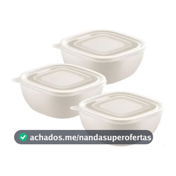 Jogo de Potes Tramontina Mixcolor Polipropileno Algodão 600 ml com 3 Uni