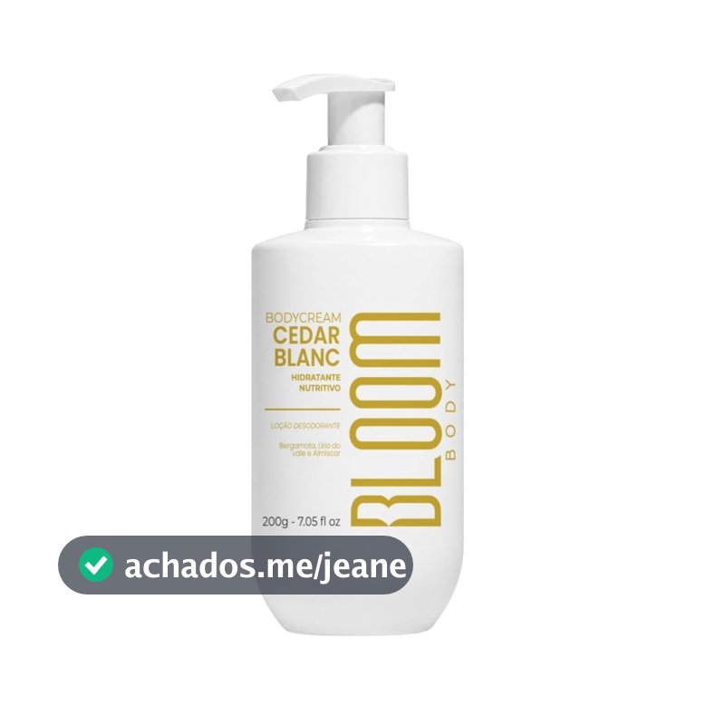 Body Cream Bloom Cedar Blanc 200g Hidratante Corporal Perfumado Feminino