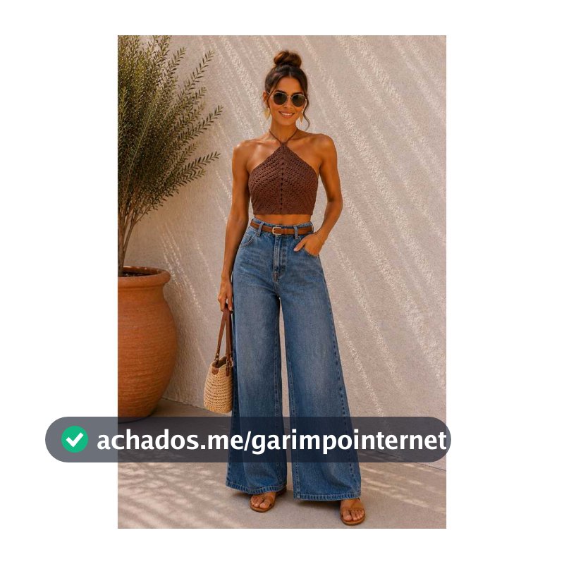 Cropped Crochê Brasil Feito a Mão Croped Feminino Tricot Artesanal Triangulo Costas Nua Verão Copa