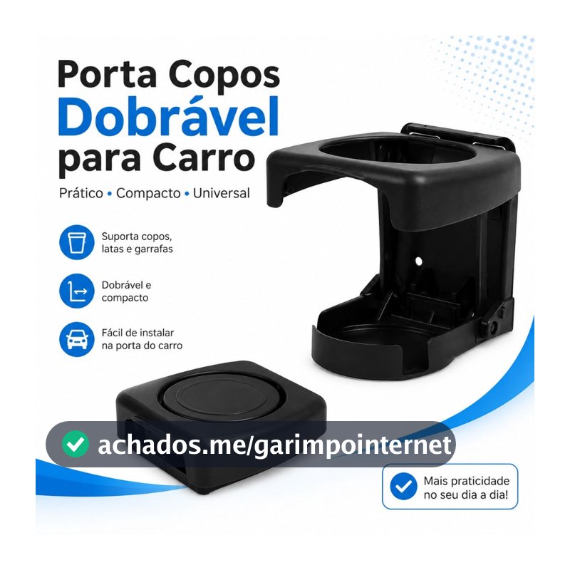 Porta Copos Automotivo Retrátil Dobrável Ajustável Suporte De Uso Múltiplo Garrafas Latas Mamadeira Carro Carpei