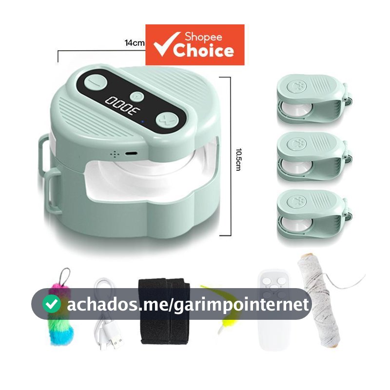 Brinquedo Interativo para Gato com Controle Remoto e Múltiplos Modos Automáticos de Varinha com Pena em Movimento para