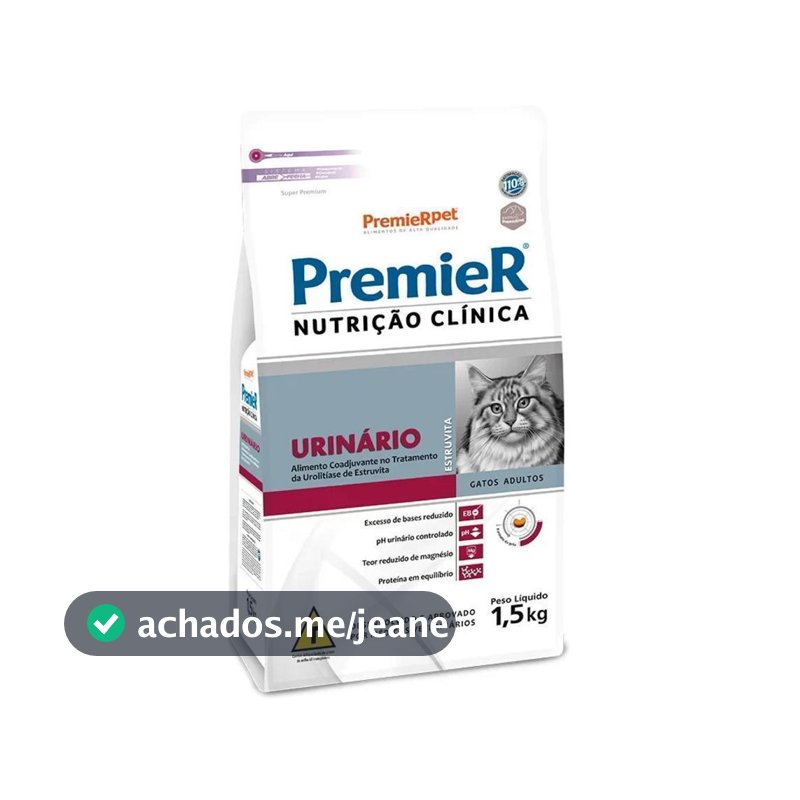 Ração Premier Nutrição Clínica Gatos Urinário Estruvita 1,5Kg
