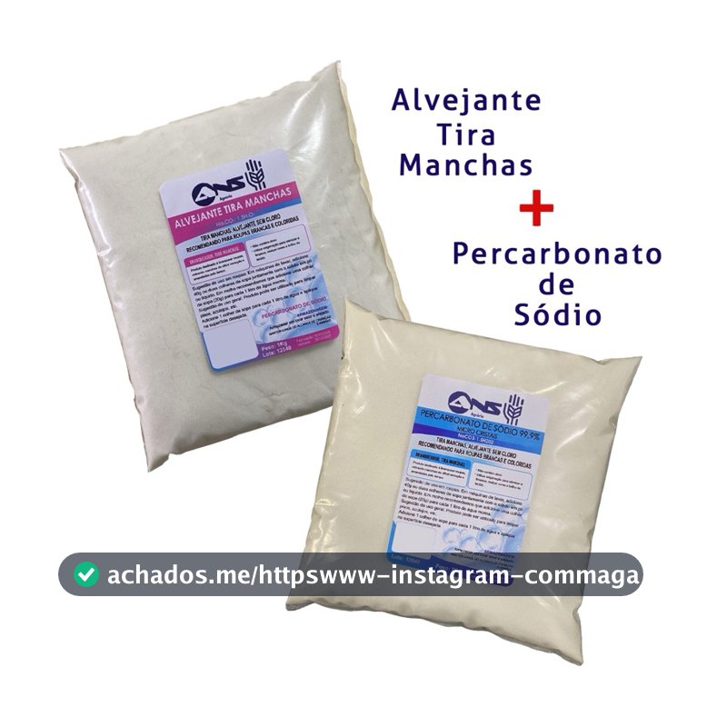 Tira manchas alvejante 1kg + Percarbonato de sódio 1kg