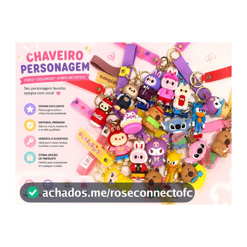 kit 3 Chaveiro Animado - Chaveiro Silicone - Chaveiro 3D