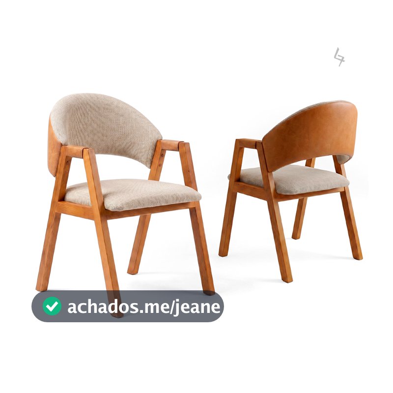 Par 2 Cadeiras De Jantar Encosto Arredondado Moderna Tecido Linho Bege Corino Caramelo Design Luxo Gaspalar
