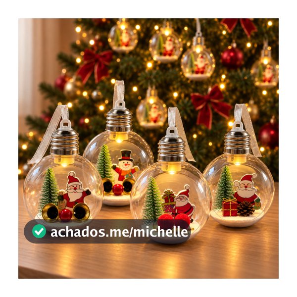 Kit Bola De Natal Enfeite Para Arvore De Natal Decoração Led Pisca Pisca Enfeite De Natal